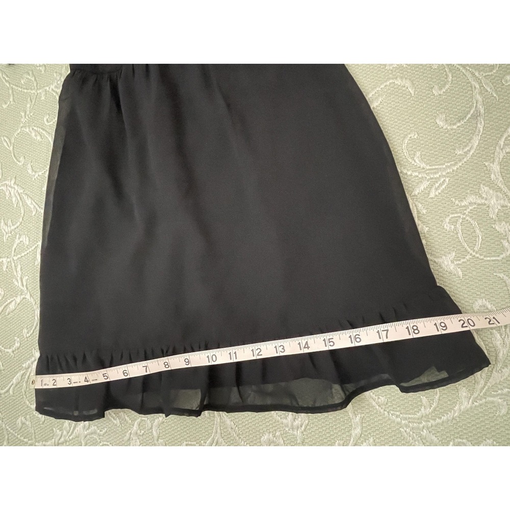 Hollister Dress Womens XS Black Puff Sleeve Smocked Babydoll Mini Ruffle Hem - Picture 13 of 16